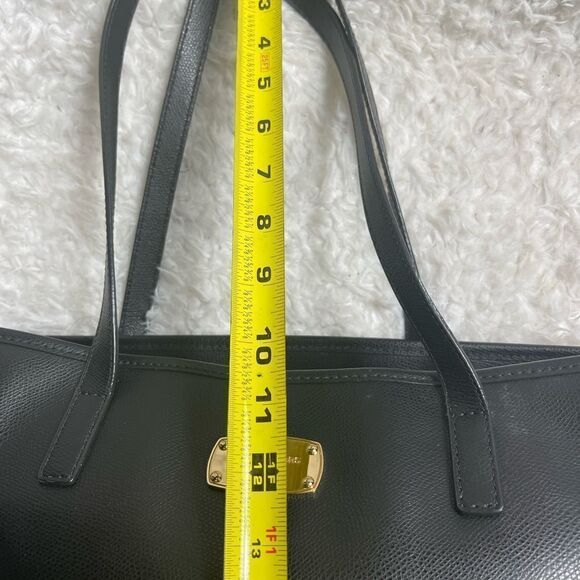 Michael Kors Jet Set  Leather Black textured Travel tote bag gold tone H… - Picture 9 of 16